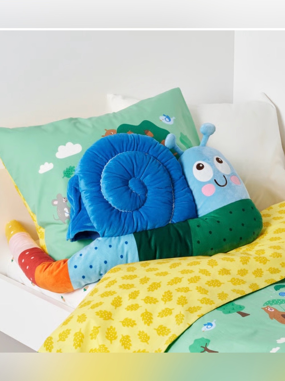 IKEA Plush Snail Decorative Throw Pillow - Blue & Green